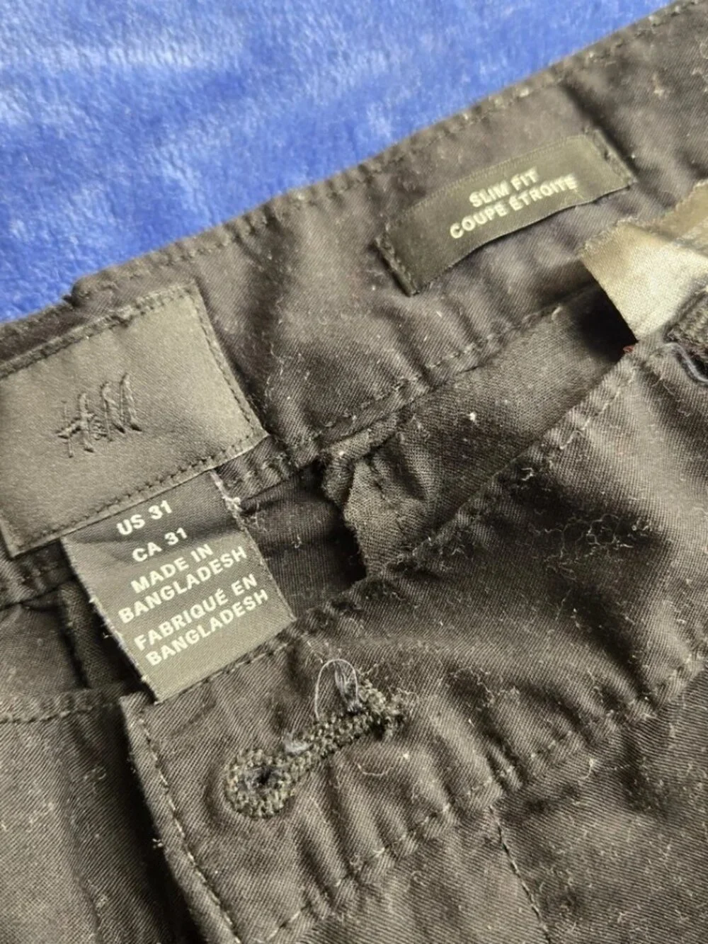 H&M Men's Slim Fit Shorts Black Waist 31